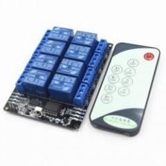 8 relay module with IR remote control