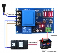 Battery charge control module with indicator