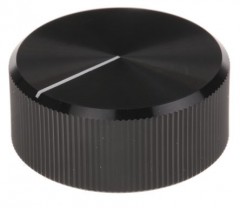 Pro Potentiometer Knob, Grub Screw Type, 30mm Knob Diameter, Black, 6.4mm Shaft